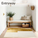 Elegant Champagne Gold Area Runner with Minimalist Solid Tone Design(Ivory)