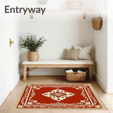 Elegant Floral Damask Traditional Artistic Decorative Flooring(Red)