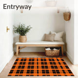 Harvest Plaid Patchwork Featuring Houndstooth and Classic Check Design(Orange)