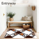 Autumn Orchard Tartan Check with Artistic Pumpkin Filigree(Brown)