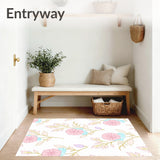 Spring Bloom Medley Interlocking Floral Vine Motif with Whimsical Petal Accents (Pink)