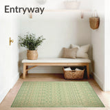 Earthy Green Beige Feel Kid Pet Friendly(Green)
