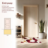 Artistic Swirl Area in Deep Burgundy and Warm Beige Tones(Beige)