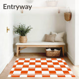 Modern Tartan Grid with Minimalist Print Aesthetic(Orange)
