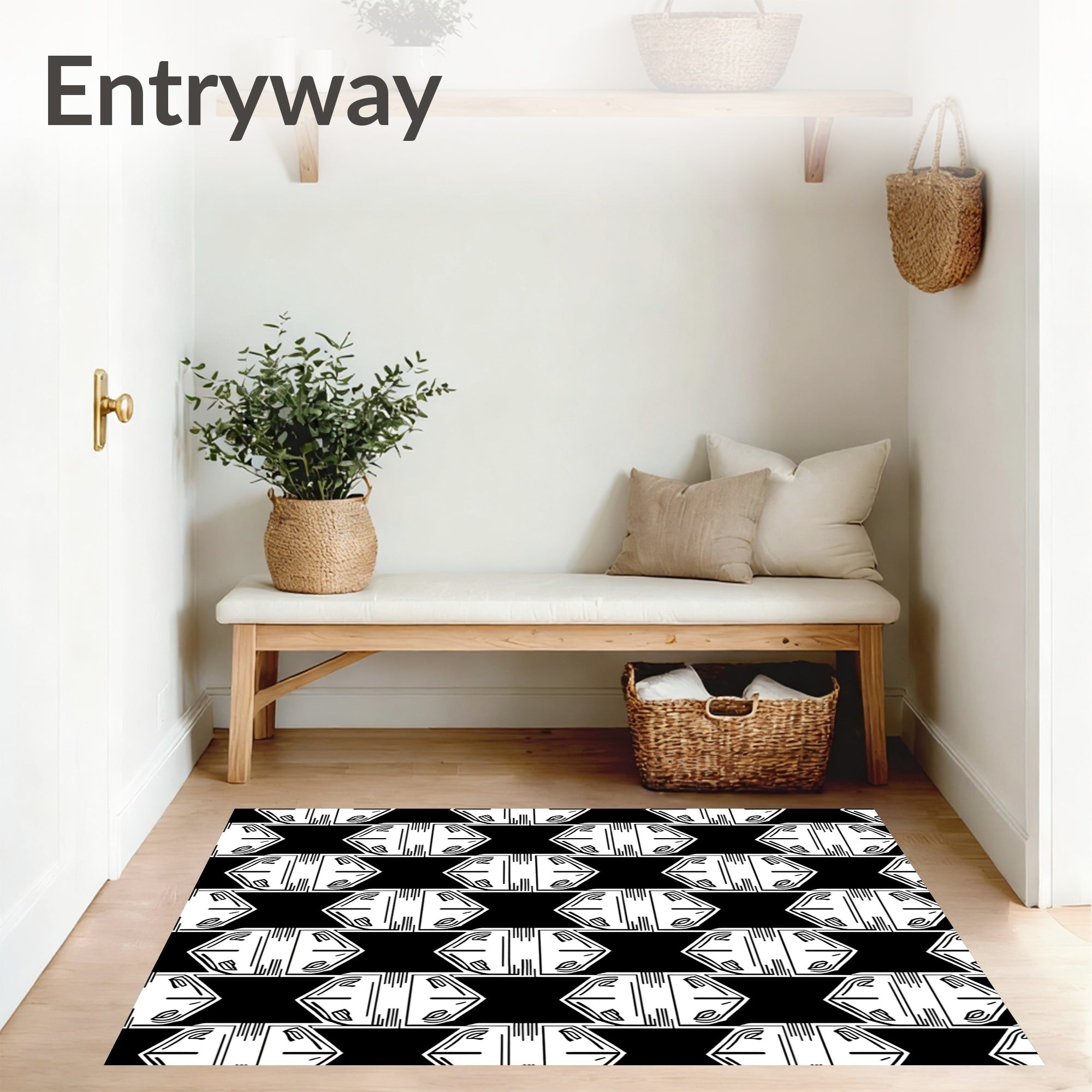 Modern Checkerboard with Art Touches (Black) - ODIKA
