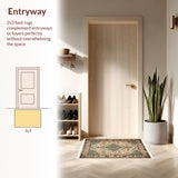 Ultra Soft Area Rug, Non Slip, Stain Resistant, Washable Area Rugs for Living Room, Bedroom, Western Rubber Backing(Beige)