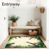 Safari Adventure Featuring Playful Giraffes and Jungle Vibes(Green)