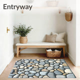Elegant Pebble Stone Area Featuring Subtle Grey and Beige Design(Gray)