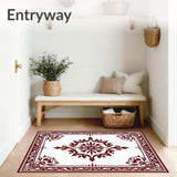 Medallion Flourish Design with Botanical Border Frame (Brown) - ODIKA