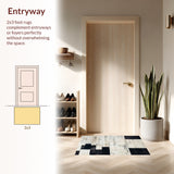 Modern Faux Cowhide Style Black White Print Rug(Black)