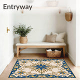 Flair with Metallic Filigree and Flowing Abstract Shapes(Blue)