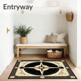 Vintage Prairie Compass Featuring Elegant Beige and Onyx Design(Black)