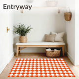 Charming Country Checkerboard with Subtle Houndstooth Details(Orange)