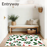 Yuletide Holly Berry Vine Hallway Anti Slip Backing(Green)
