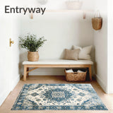 Elegant Vintage Inspired Area with Distressed Oriental Design(Beige)