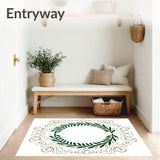 Vintage Laurel Wreath Motif with Festive Interlocking Scrolls(Green)