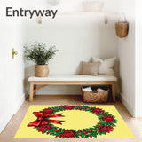 Jubilant Wreath Tapestry With Decorative Ribbon Swirls(Red)