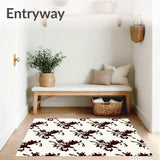 Distressed Botanical Vine Featuring Scrollwork(Brown)