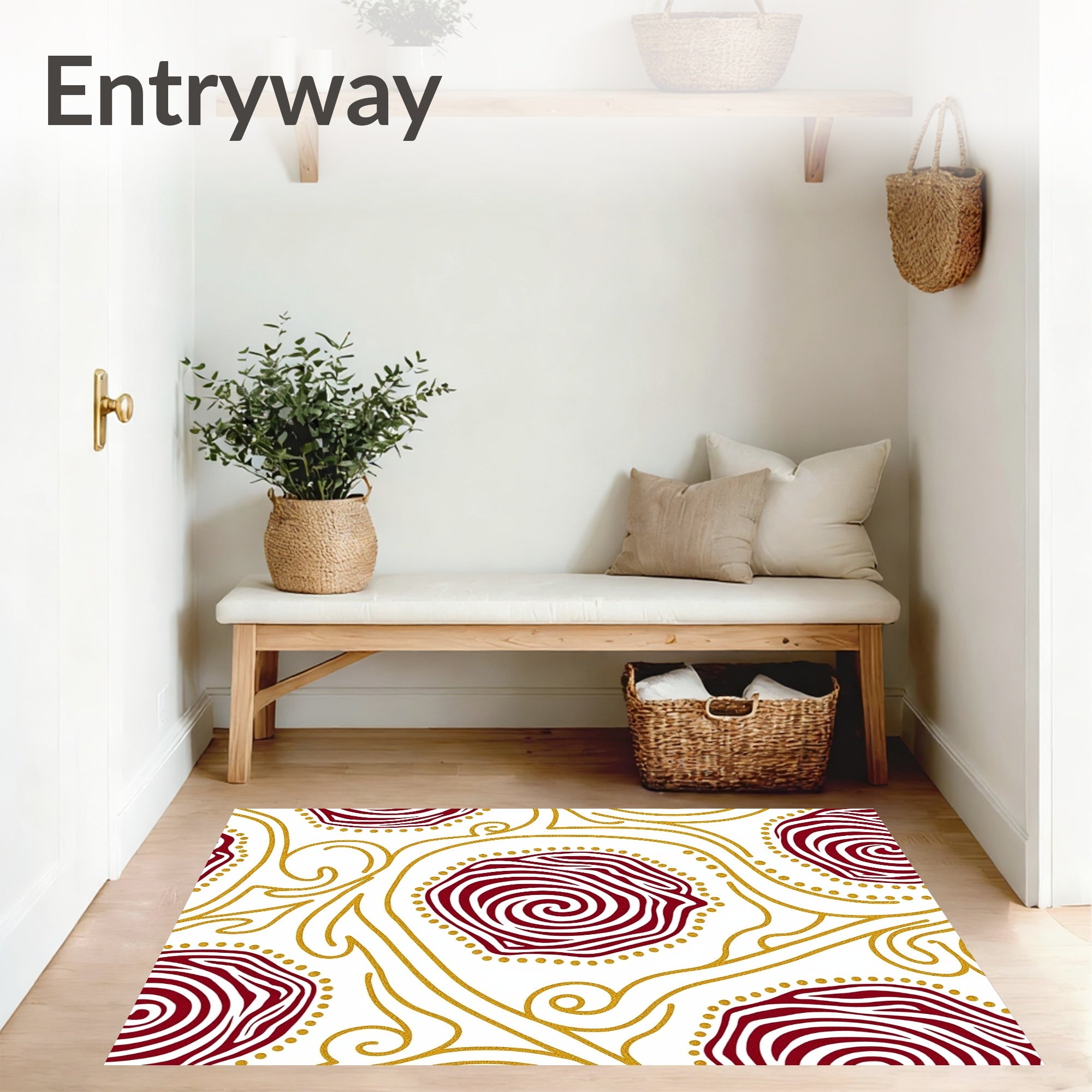Luxury Plush Featuring Elegant Swirling Abstract Design (Gold) - ODIKA