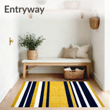 Contemporary Striped with Bold Navy and Mustard Yellow Design(Yellow)