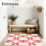 Contemporary Interlocking Ellipse with Blush Hues and Artistic Flair(Pink)