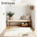 Cream Abstract Area Design(Beige)