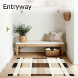 Contemporary Neutral Tartan Featuring Layered Beige and Taupe Plaid(Beige)