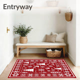 Merry Wintertime Celebration Floor Covering(Red)