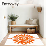 Citrus Bloom Floral Medallion Accent (Orange) - ODIKA