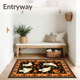 Spooky Enchantment with Whimsical Ghost and Pumpkin(Black)