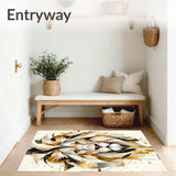 Lion Strength Beige Abstract Area Positive Quotes Wild Animal Decor(White)