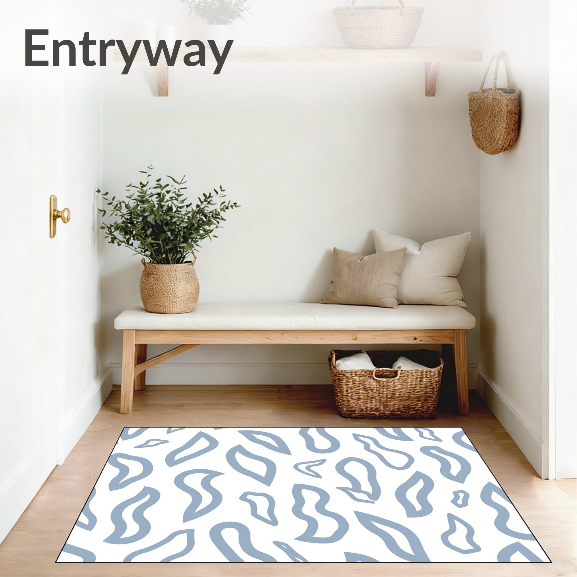Archway Maze Contemporary Interlocking Wave Design (Blue) - ODIKA
