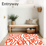 Abstract Chevron Waves Blended With Delicate Scrollwork And Fine Detailing(Orange)
