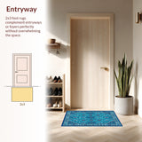 Ultra Soft Area Rug, Non Slip, Stain Resistant, Washable Area Rugs for Living Room, Bedroom, Kids Space Themed Rug(Blue)