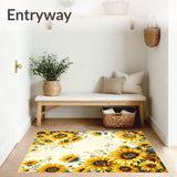 Artistic Sunflower Door Mat in Half Circle Shape for Welcoming Spaces(Yellow)