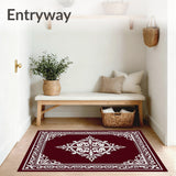 Ornate Medallion with Filigree Swirls Contemporary Luxe Inspiration (Red)