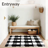 Buffalo Farmhouse Doormat Rustic Entrance Welcome(Black)