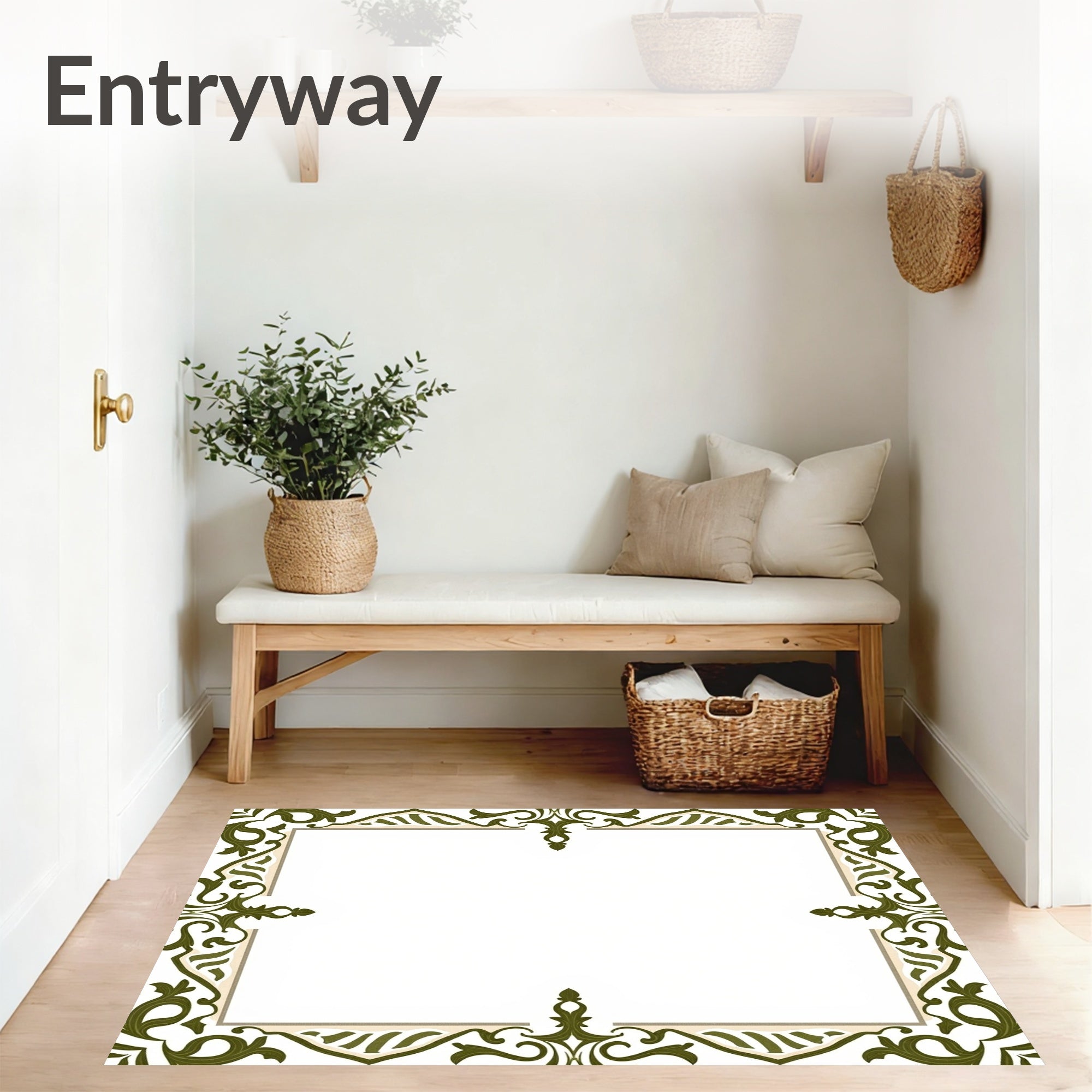 Ornamental Damask Motifs with Subtle Color Transitions (Green) - ODIKA