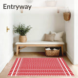 Festive Checkered Patchwork with Nordic Motifs(Red)