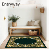 Art Nouveau Blossom Featuring Interlocking Leafy Vines and Butterflies (Green)