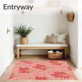 Art Nouveau Floral Cascade with Whimsical Leaf Swirls(Pink)