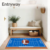 Football Field Gridiron Yard Lines Ball Motif(Blue)