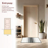 Elegant Striped Floor Mat for Modern Porches and Patios(Black)