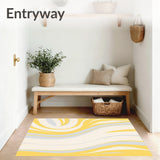 Abstract Flow Featuring Delicate Brushstroke Stripes(Yellow)