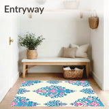 Paisley Damask Heritage Scrollwork Botanical Motif (Blue)