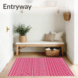 Festive Nordic Lattice Interlocking Snow Petal Mosaic Inspired by Winter(Red)