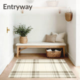 Chic Plaid Area Contemporary Beige & Taupe Weave(Beige)