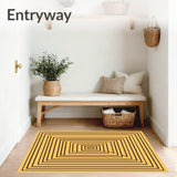 Contemporary Zigzag Labyrinth Architectural Framework (Yellow)