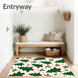 Charming Christmas Tree Patchwork with Holly Berry Accents(Beige)