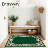 Botanical with Edge Motif and Floral Accents (Green)